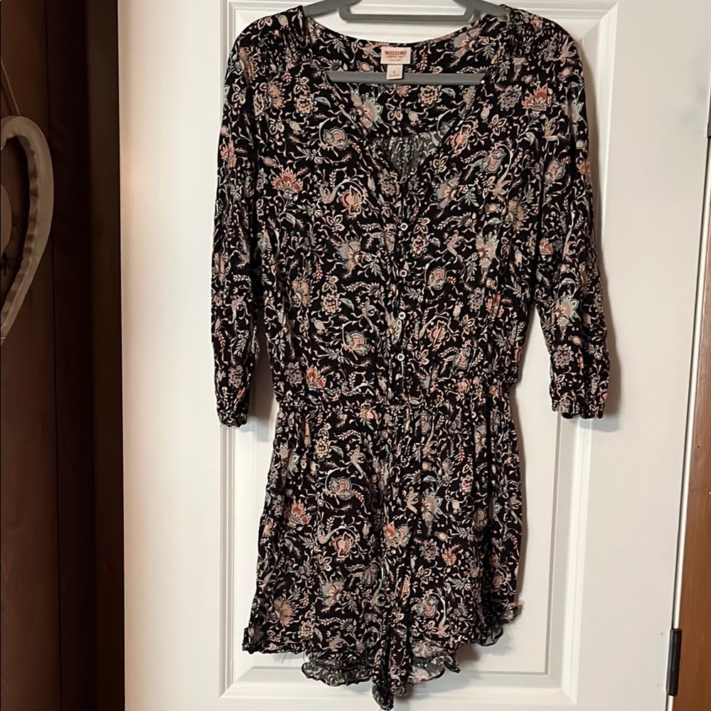 Mossimo Supply Co. Black and Pink Floral romper